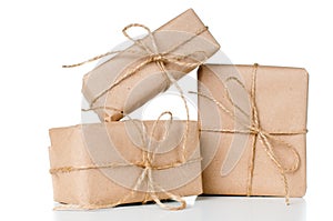 Several gift boxes, postal parcels