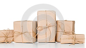 Several gift boxes, postal parcels