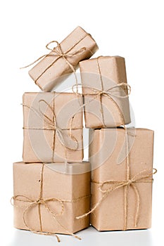 Several gift boxes, postal parcels