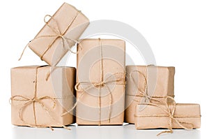 Several gift boxes, postal parcels