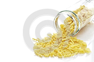 Several kinds of pastas photoed in