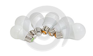 Several light emitting diode lamp on a light background