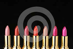 Several lipsticks for make up photo