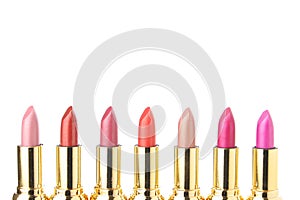 Several lipsticks for make up photo