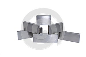Several metal bars isolated