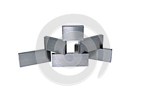 Several metal bars isolated