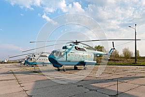 Several Mil Mi-14 helicopters