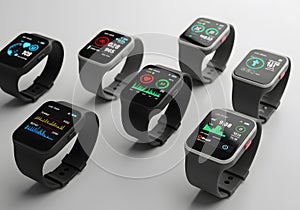 Modern smartwatches collection photo