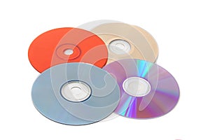 Several multi-colored CDs