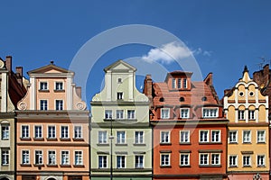 Several old historic houses in Wroclaw