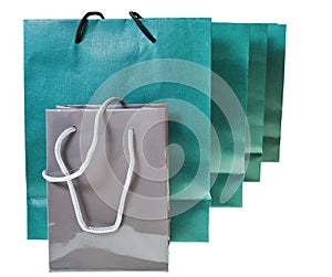 Several paper shopping bags