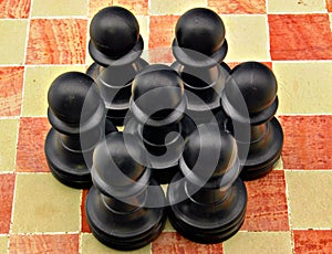 Several pawns black
