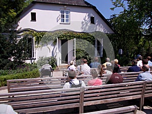 Open air piano concert of Chopin music in Zelazowa Wola in Poland