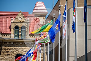 Provincial flags waving in the wind
