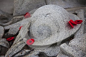 Poppies around War Memorial