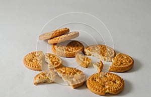 Several round coconut-flavored biscuits