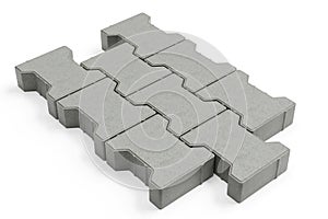Self-locking paving blocks - 3D