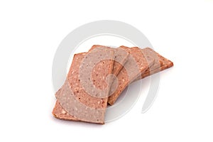 Several slices of breakfast meat