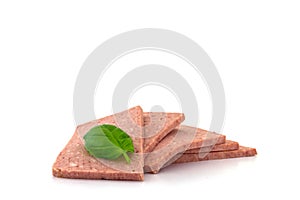 Several slices of breakfast meat