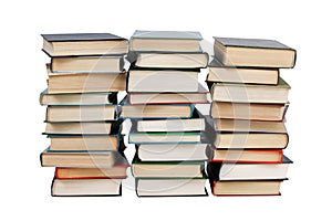 Several stacks of books