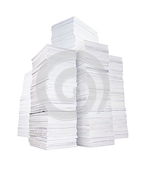 Several stacks of paper