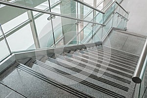 Several steps of granite stairs