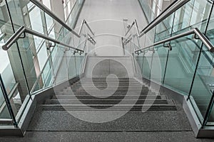 Several steps of granite stairs