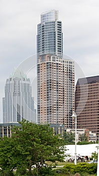 Several tall buildings in Austin Texas