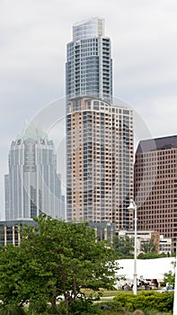Several tall buildings in Austin Texas photo