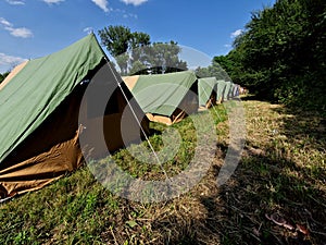 several tents - marodka, a tent with sports equipment, tents for