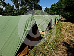 several tents - marodka, a tent with sports equipment, tents for