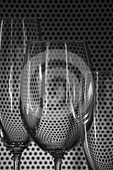Several transparent wine glasses