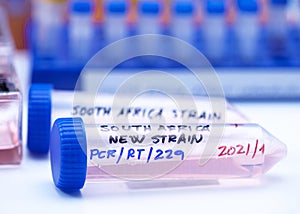 Several vials positive for covid-19 infection of the new variant in the south africa