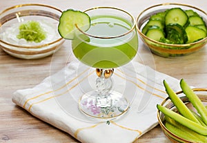 Several ways to prepare a facial mask and a delicious juice from cucumbers at home
