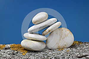 Stacked stones keeping balance photo