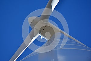 Wind turbines producing energy photo