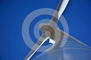 Wind turbines producing energy photo