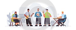 Several worker in the office avatar illustration design
