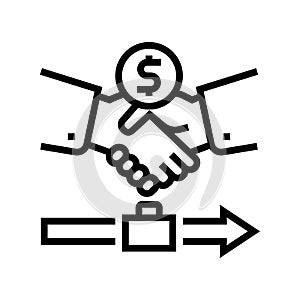 severance pay allowance line icon vector illustration