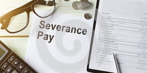 Severance Pay definition written