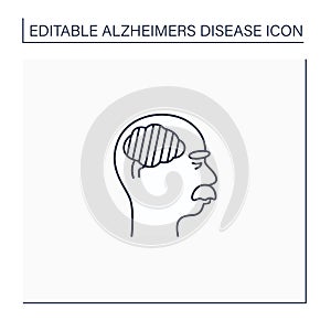 Severe Alzheimer disease line icon