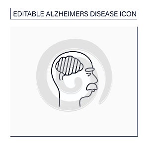 Severe Alzheimer disease line icon photo