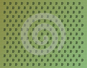 Severe word ideogram, metallic green fantasy, texture, isolated,