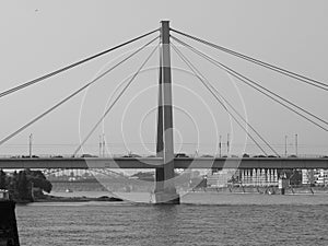 Severin Bridge in Koeln, black and white