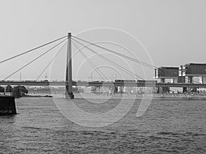 Severin Bridge in Koeln, black and white