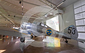 Seversky P-35 aircraft in the Flygvapenmuseum