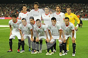 Sevilla FC team posing