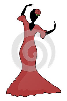 Sevillanas dancer illustration