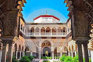 Seville Alcazar courtyard, Spain