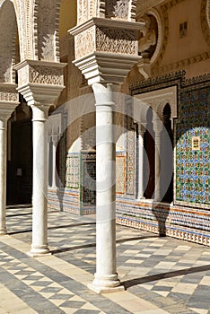 Seville, Andalusia, Spain. Casa de Pilatos arabic mudejar architecture